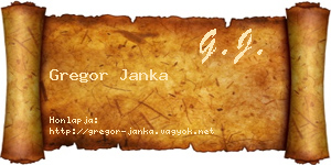 Gregor Janka névjegykártya